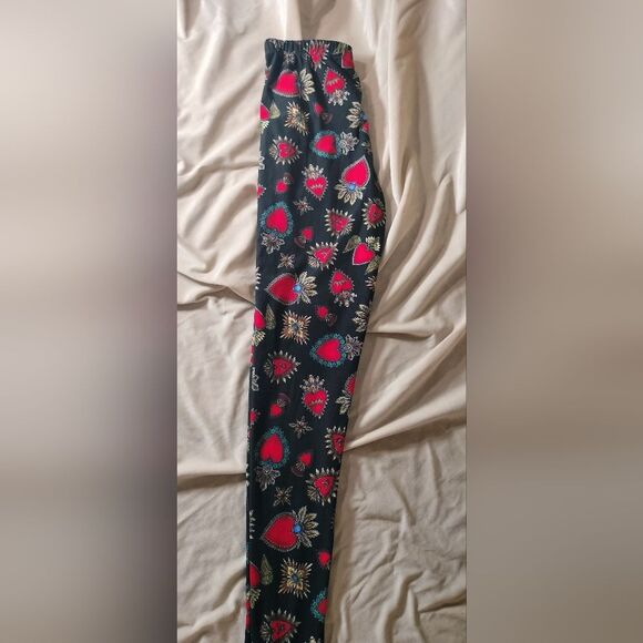 NWT! EEVEE BRUSHED JEWELED HEARTS LEGGINGS. O/S - Picture 5 of 7